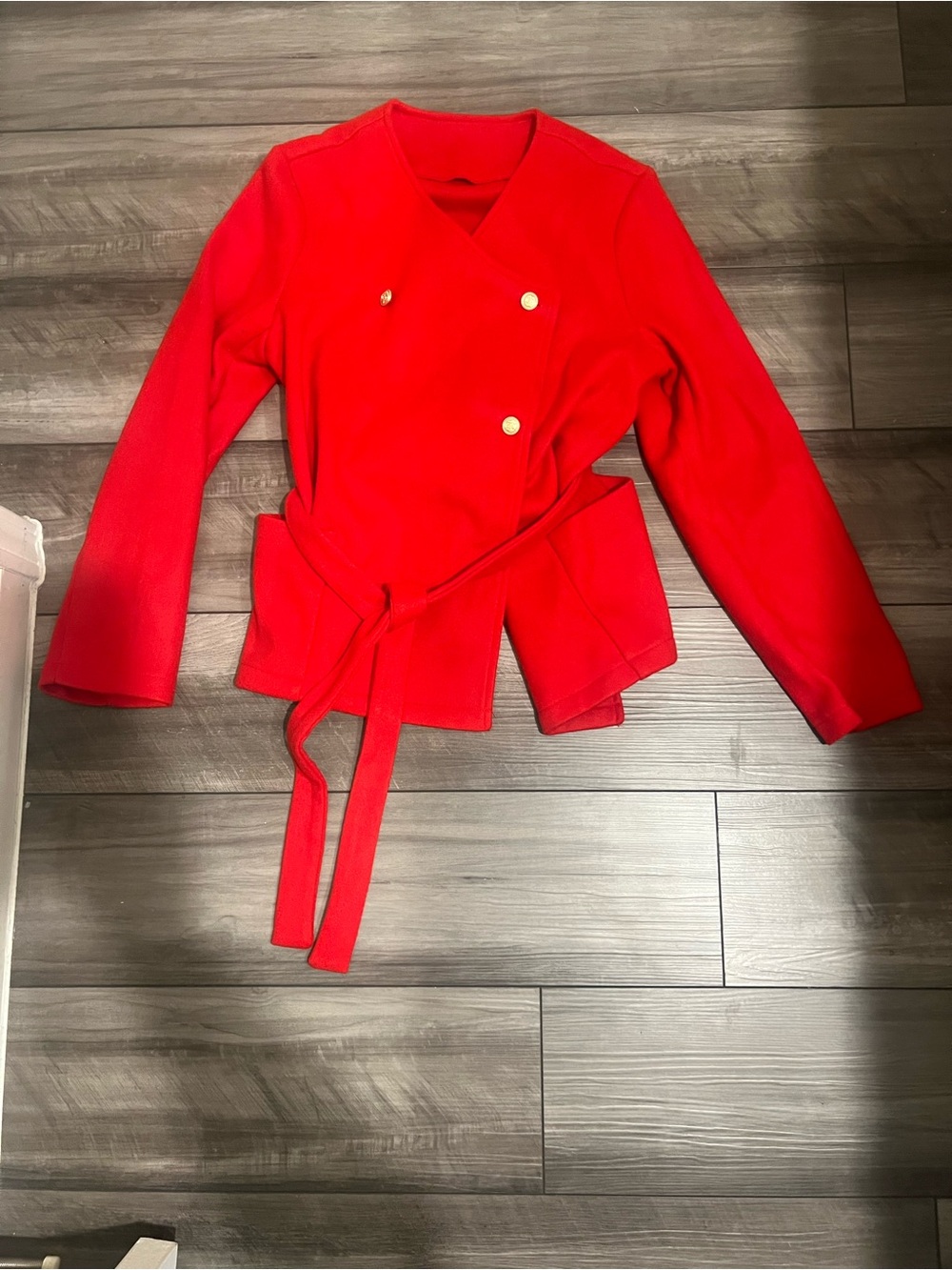 Kids Red Wrap Coat with Belt